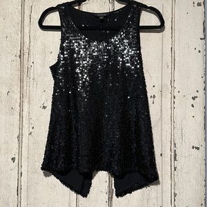 Sequins Tank Top with slit back